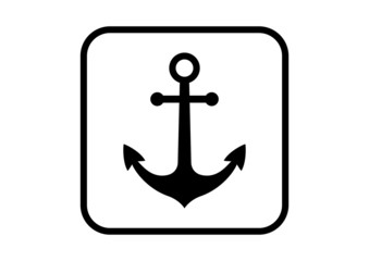 Anchor vector icon on white background