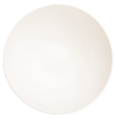Empty white salad bowl over white background 