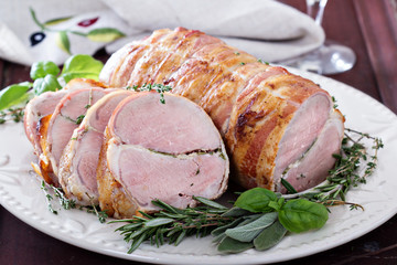 Roasted pork tenderloin with herbs
