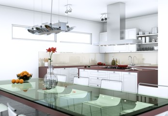 moderne Küche Interieur Design