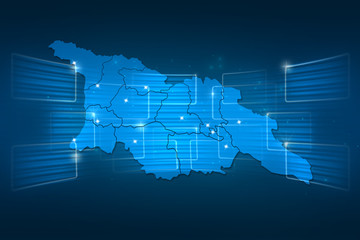Georgia Map World map News Communication blue