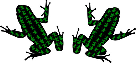 frogs silhouette - vector