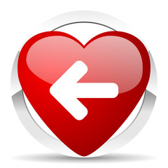 left arrow valentine icon arrow sign