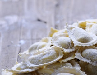 Preparing fresh ravioli.