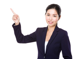 Asian Businesswoman with finger point up