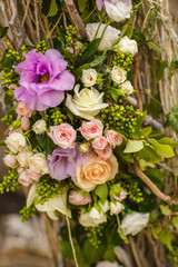 Obraz na płótnie Canvas Wedding decoration rustic style marriage day decor flowers