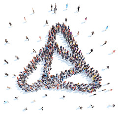 People in the form of an abstract symbol.