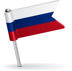 Russian pin icon flag. Vector illustration