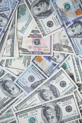 money in a chaotic manner on the floor