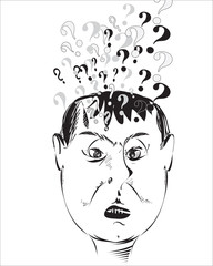 Head with Question Marks