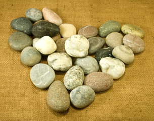 Fototapeta na wymiar Image of stones laid out in the shape of heart