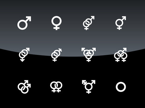 Gender symbol on black background.