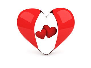 transparent heart with two red hearts