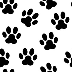 Fototapeta na wymiar Animal Paw Seamless Pattern Background Vector Illustration