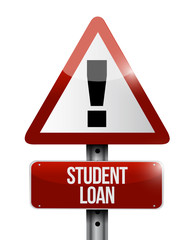 student loan warning sign illustration
