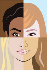 Racial race vector Diversity
