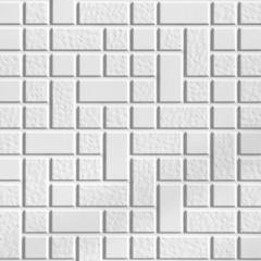 White mosaic tile wall seamless background and texture