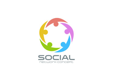 Social Network Logo design vector. Team circle icon