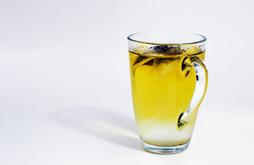 Glass of green tea