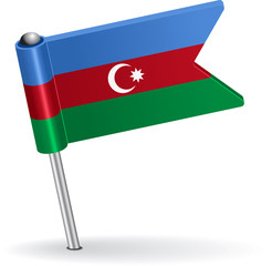 Azerbaijan pin icon flag. Vector illustration