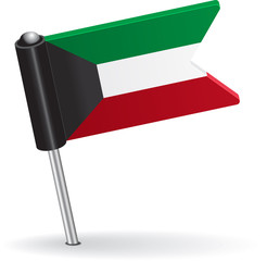 Kuwait pin icon flag. Vector illustration