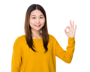 Woman with ok sign