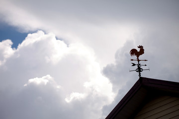 Metallic rooster wind cock