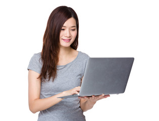 Woman use of laptop