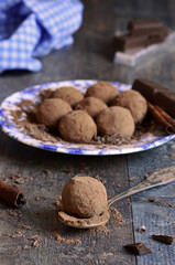Homemade chocolate truffles.