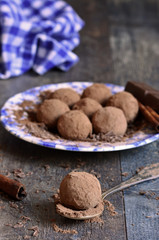 Homemade chocolate truffles.
