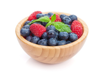 Blueberries and raspberries