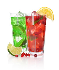 Drink with lime and cranberry