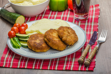 Minced meat in breadcrumbs