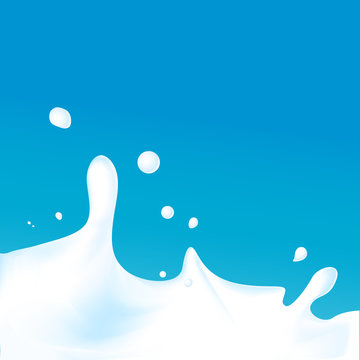 splash of milk - vector illustration with blue background