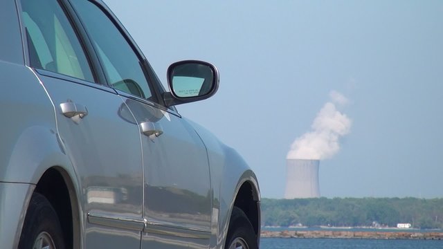 Car Parked at Nuclear Power Plant