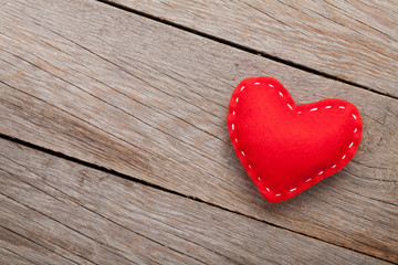 Fototapeta premium Valentines day background with handmade toy heart