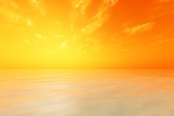 soleil dans le ciel orange