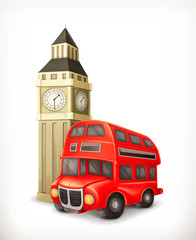 Fototapeta na wymiar London Bus, vector illustration