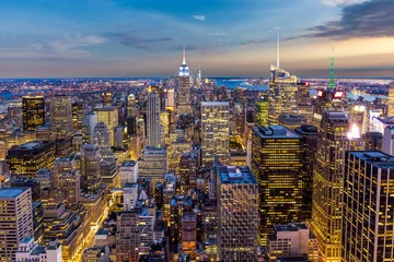 Fotobehang Aerial New York City manhattan Skyline © kanonsky