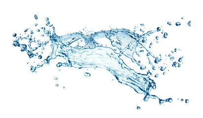 blue water splash isolated