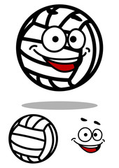 Cartoon white volleyball ball character
