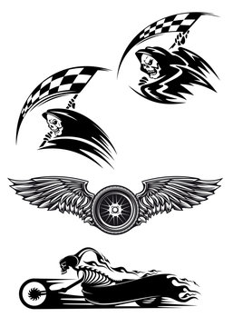 Black motocross mascot design