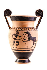Ancient vase over white