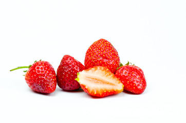 Strawberries isolated on white background