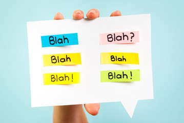 Blah Blah Blah message on speech bubble