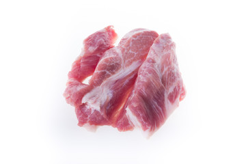 raw pork isolated on white background