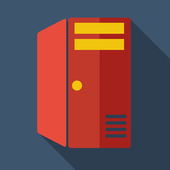 Modern flat design concept icon computer  server system block. V