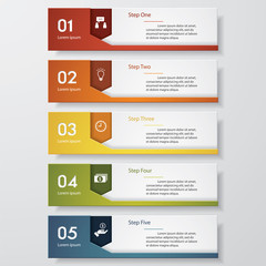 Design clean number banners template. Vector.