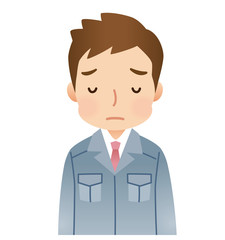 落ち込む男性　作業員