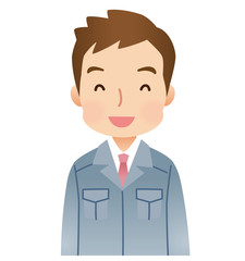 作業着を着た男性　作業員